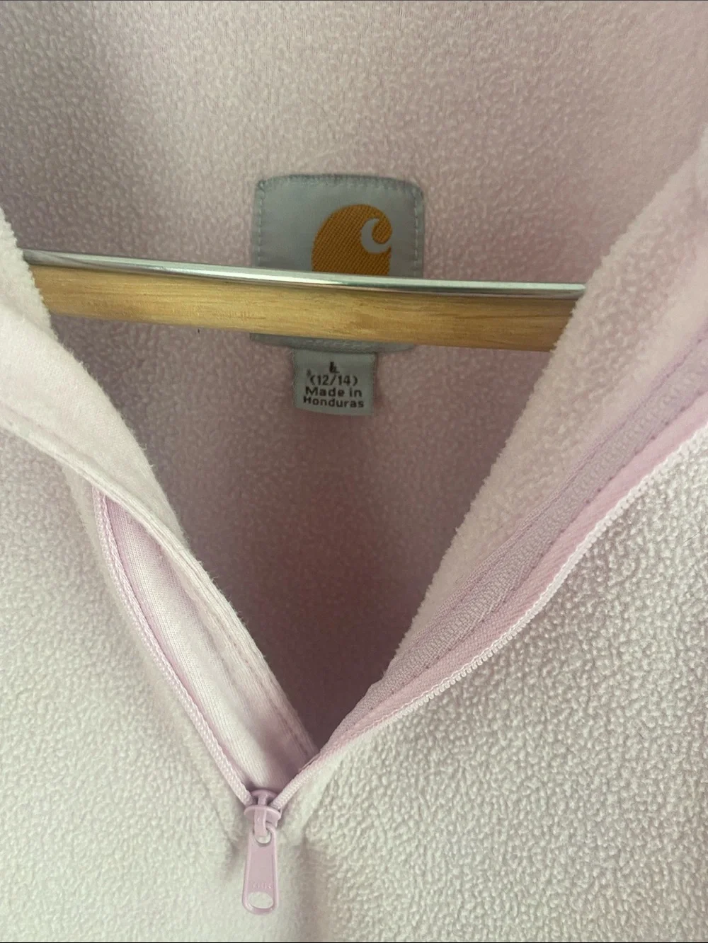 Carhartt Women's Light Pink Half-Zip Fleece Pullover